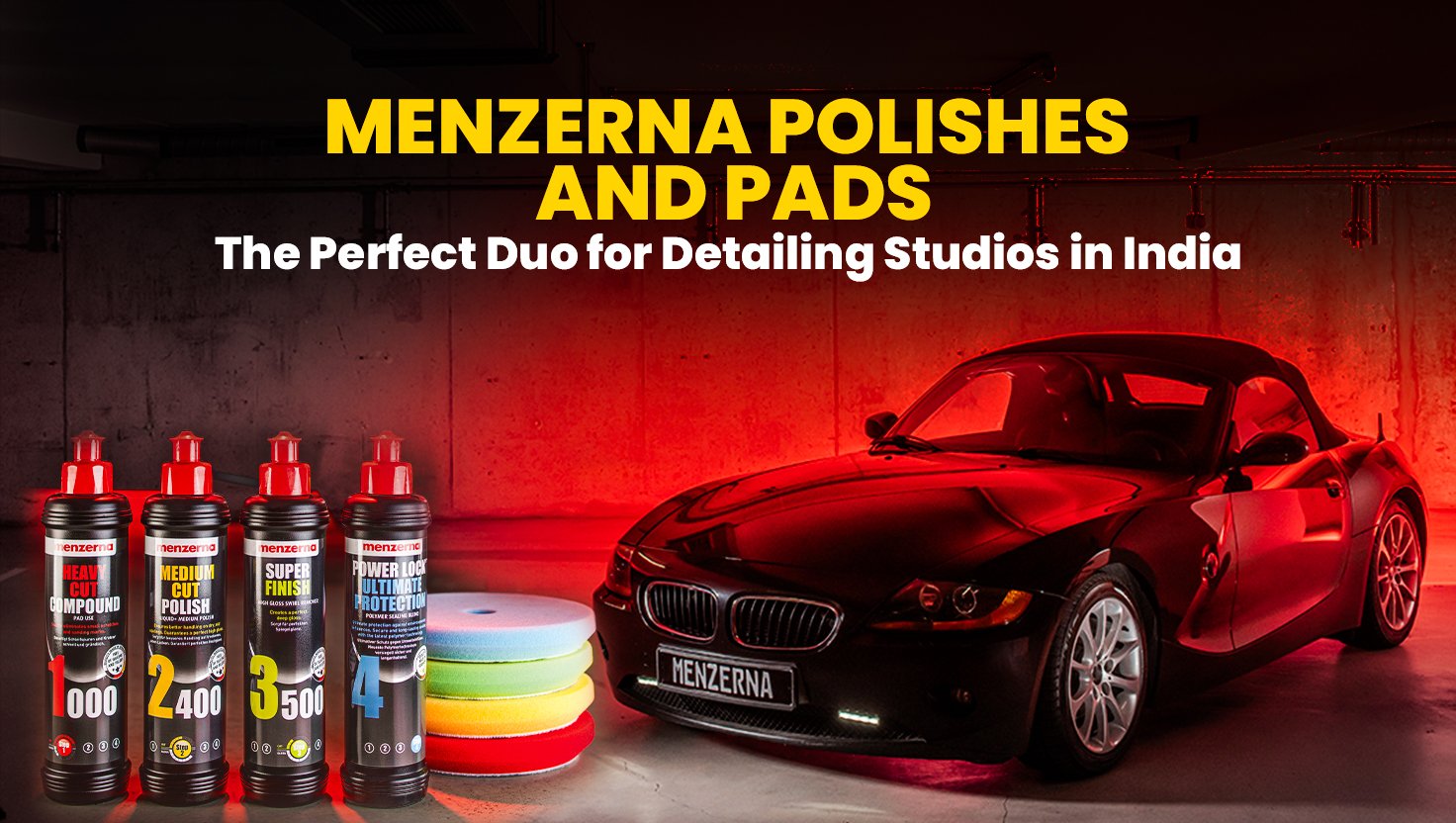Menzerna Polish and Car Polishing Pads for Detailing Studios in India